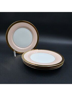 Fitz And Floyd Versailles Shell Peach Bread & Butter Plates 6.5" Set of 4 Japan